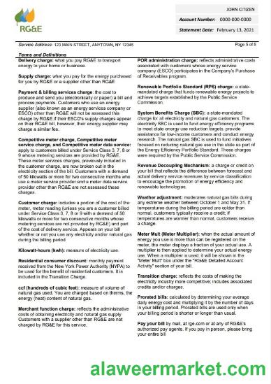 USA RG&E utility bill template in Word and PDF format (2 pages) 5